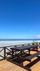 table on the beach