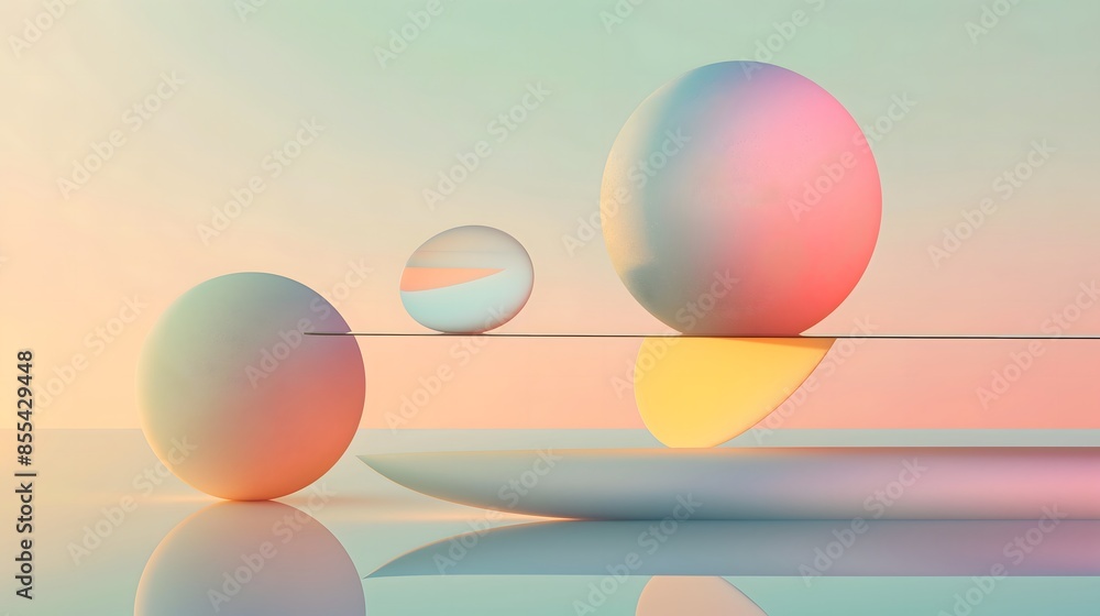 Aufkleber 8. an abstract representation of financial intelligence through balanced compositions and soft gradi