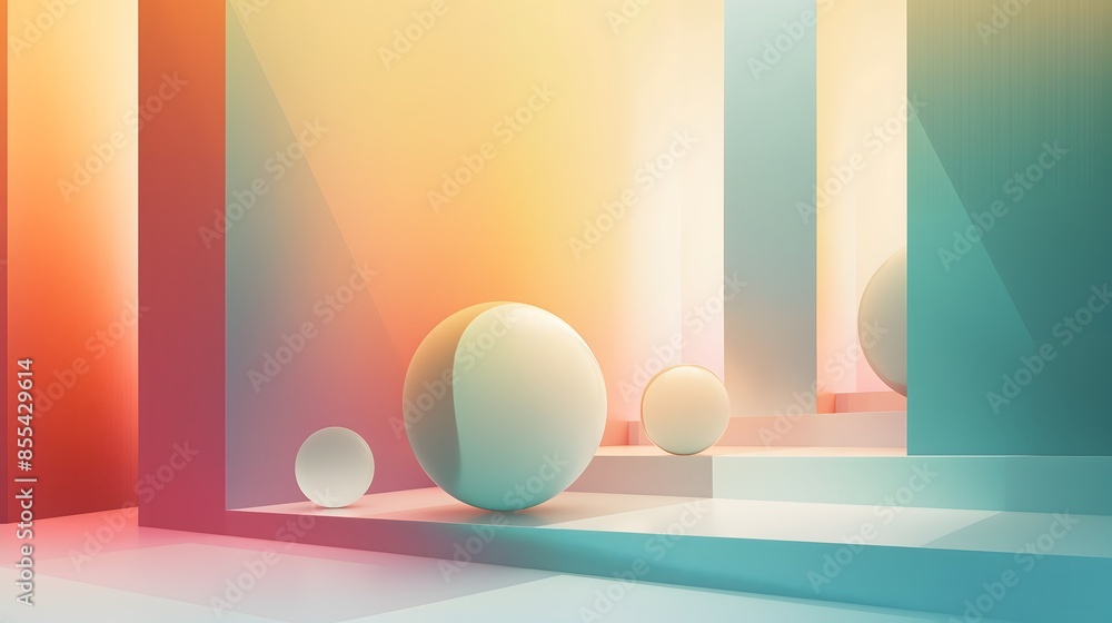 Aufkleber 8. an abstract representation of financial intelligence through balanced compositions and soft gradi
