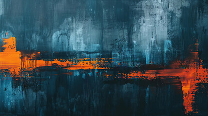 a piece of modern abstract art consisting of only very fine horizontal and vertical lines. The predominant color blue with varying degrees of intensity. 