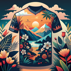 California Ocean side stylish t-shirt and apparel trendy design with palm trees silhouettes, typography, print, vector illustration. Global swatches.