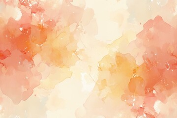 Abstract Watercolor Background with Orange and Yellow Hues