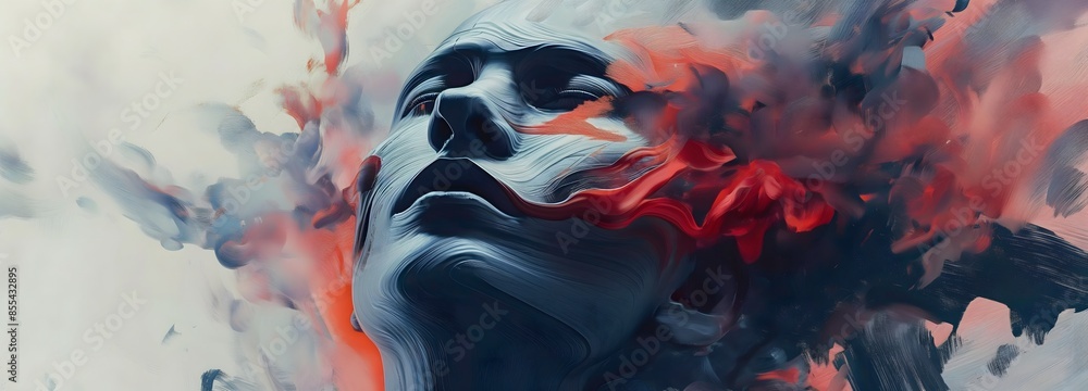 Poster 4. experience a surreal face art wallpaper that merges realism and abstraction, showcasing the human