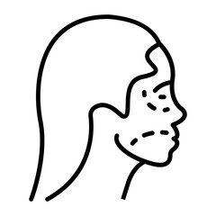 Malar Fat Pad Reduction concept, Repositioned with an upper facelift vector icon design, Cosmetology or Cosmetologist Symbol,esthetic beauty outline Sign, Beauty treatment stock illustration