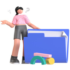 File Document not found 3D Illustration
