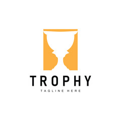 Championship Cup Trophy Logo Illustration Award Winner Template Design