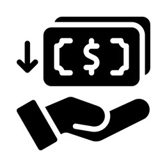 receive money glyph icon