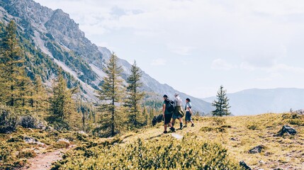 Hiking in the mountains 