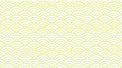 青海波　黄緑　背景　ベクター