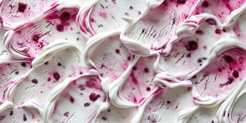 Sophisticated vanilla and blackberry swirl ice cream, an image of sophisticated vanilla and blackberry swirl ice cream, its creamy texture and vibrant swirls against a white backdrop