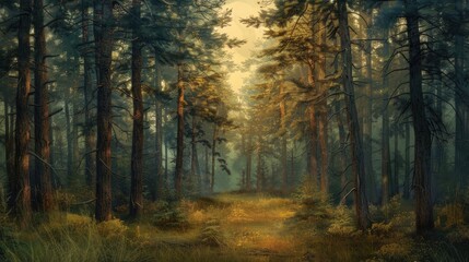 Fototapeta premium Among the pine trees