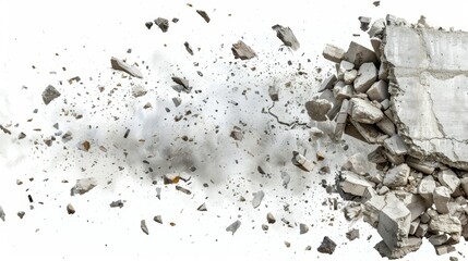 Scene of a high-speed crash into a concrete wall 