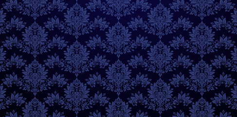vector seamless floral pattern fabric background texture dark blue colors for decorative backdrops can be used wallpaper, pattern fills, web pages, surface textures, book cover, fabrics, textiles tile