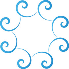 波の円フレーム素材