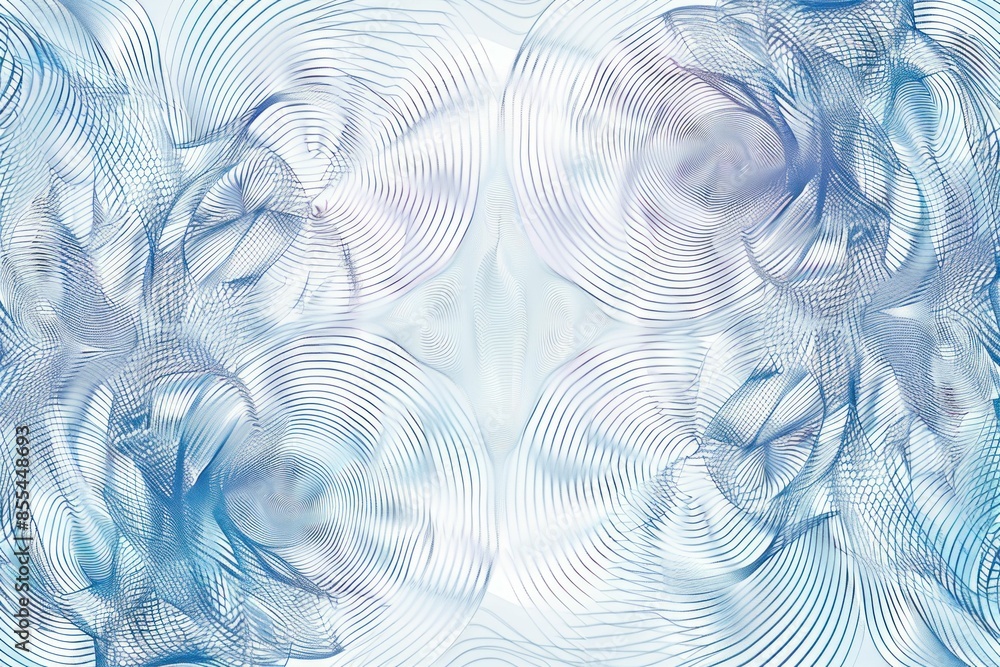 Aufkleber blue and white abstract background with wavy lines and swirls in the middle representing travel and 