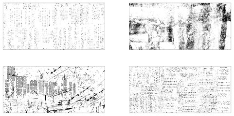 Grunge backgrounds collection. Vector paint grunge texture set. Abstract grunge distressed wall texture overlay background.