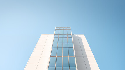 Fototapeta premium Minimalist Modern Skyscraper Against Clear Sky