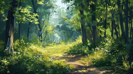 Obraz premium Bright summer day in the woods