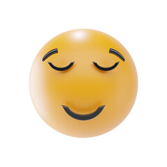relieved face emoji 3d icon and illustration