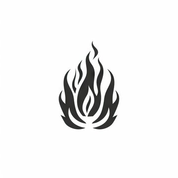 recommend clip art: fire flames on white line icon