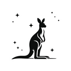 Graceful Hopper Kangaroo Wallaby Logo Vector Icon for Premium Brands