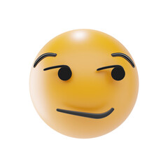 smirking face emoji 3d icon and illustration