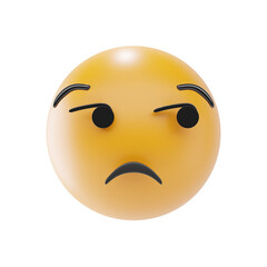 unamused face emoji 3d icon and illustration