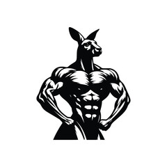 Iconic Australian Charm Kangaroo Wallaby Logo Illustration in Premium Vector