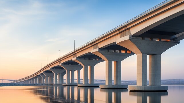Fototapeta railway bridge over the river
