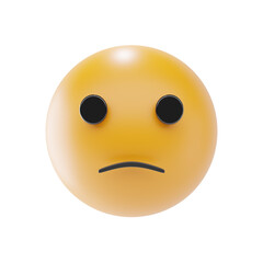 Fototapeta premium slightly frowning face emoji 3d icon and illustration