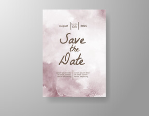 Wedding invitation with abstract watercolor background