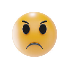 angry face emoji 3d icon and illustration