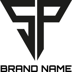 Obraz premium SP letter triangle logo design