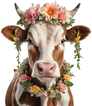 Adorable, soft coated bovine creature, pastoral bliss. 