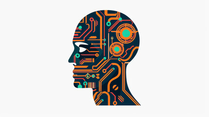 Artificial intelligence icon on white background
