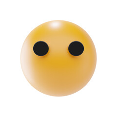 face without mouth emoji 3d icon and illustration