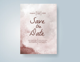 Wedding invitation with abstract watercolor background