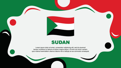 Sudan Flag Abstract Background Flat Design Template. Sudan Independence Day Banner Wallpaper Vector Illustration. Sudan Template