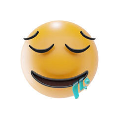 drooling face emoji 3d icon and illustration