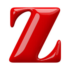 Red 3D Font Letter Z uppercase