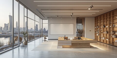 Modern Office Interior with City View