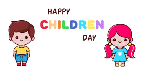 Happy Childrens Day Poster. Vector illustration