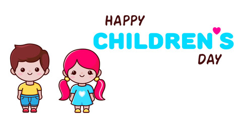 Happy Childrens Day Celebration Poster. Vector illustration.