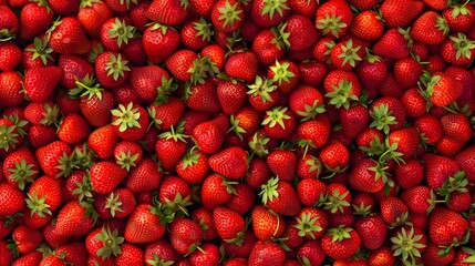 red strawberries background. 