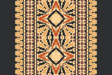 African Mexican pattern vector seamless. Abstract African art style seamless pattern. Hand drawn · Mexican flower traditional pattern background. Ethnic embroidery decoration ornament.