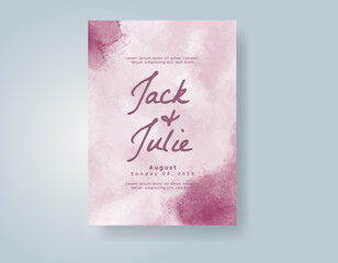 Wedding invitation with abstract watercolor background