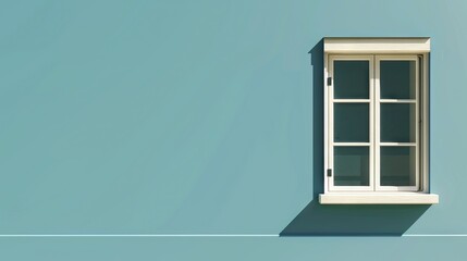 Obraz premium white window on a blue wall