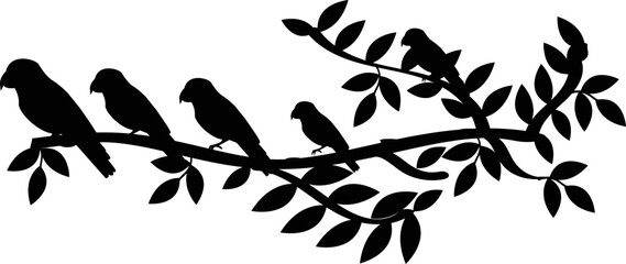 Silhouette Branch Bird Vector Image