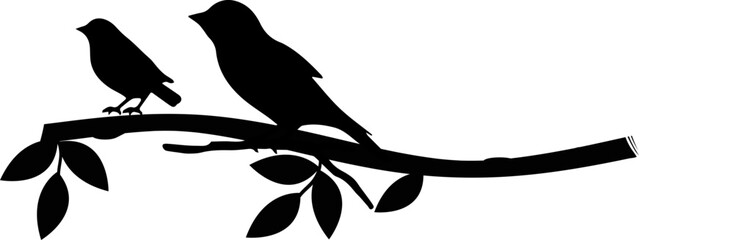 Silhouette Branch Bird Vector Image