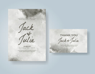 Wedding invitation with abstract watercolor background